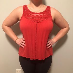 Burnt orange flowy tank top